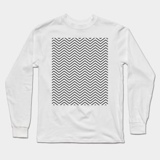 Simple Gray and White Chevron Pattern Long Sleeve T-Shirt